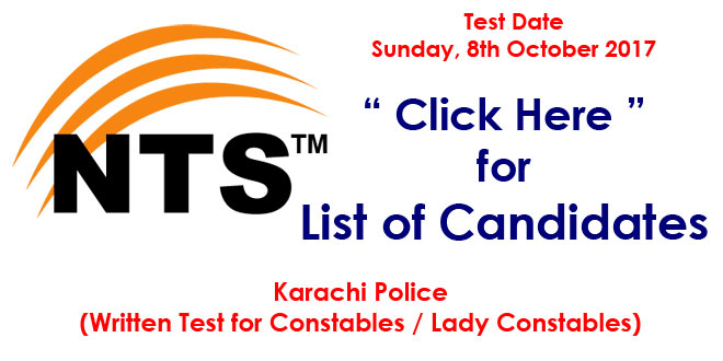 Karachi Police (Constables) NTS List