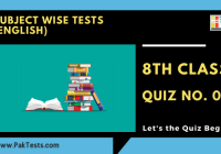 English 8th Class – Quiz 1