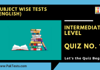 English Intermediate Level – Quiz 1
